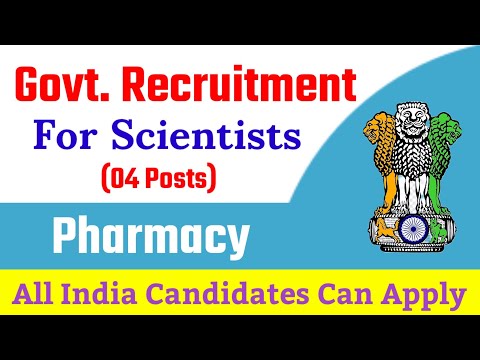 Government Recruitment for Scientists (04 Posts) || @PKPharmaClasses || Pharmacy Vacancy 2023