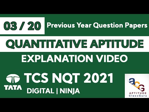 Explanation of TCS NQT Previous Year Quantitative Aptitude Questions 03 | TCS NQT 2021 Preparation |