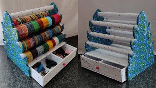 Bangles Organizer | Diy Bangles, Bands, Clips holder making with Cardboard | Customised organizer