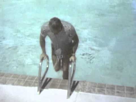 Classic Sesame Street film - a man falls into a swimming pool