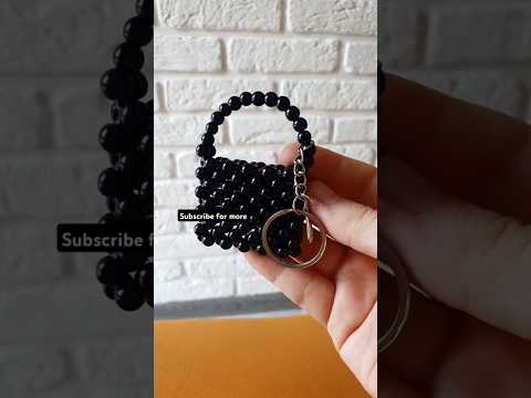 DIY Mini Purl Purse Keychain  How to Make a Knitted Mini Purse Keychain