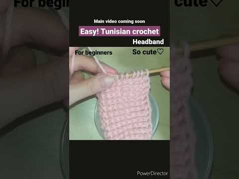 Easy! How to Tunisian crochet a headband. for beginners. #shorts #crochet #knitting #beginners