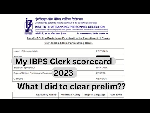 My IBPS Clerk scorecard 2023. What i did to clear pre??#ibpsclerk2024 #bankingexams #ibpsclerk #ibps