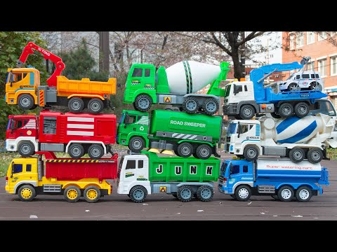 Let's take a look at the functions of the nine red, green, and blue heavy duty cars