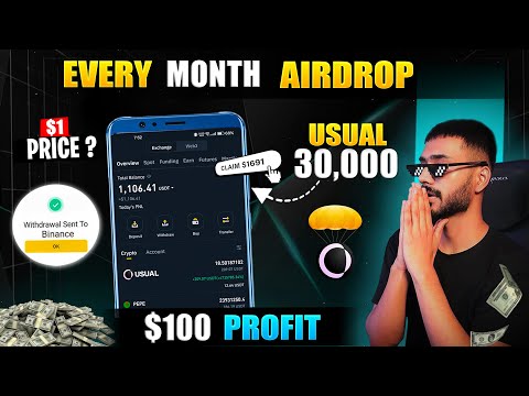 $100 Profit On Binance 🤑 Usual Coin Price 1$ || Every Month Airdrop || Usual Withdrawal On Binance