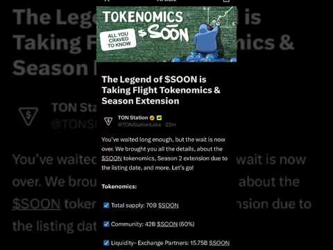 Tonstation $SOON Tokenomics Revealed | Tonstation Listing Announced #shorts #tonstation #airdrop