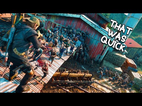 DAYS GONE PC - SAWMILL HORDE Fastest Defeat | Survival 2 | NG+ (Decon Outfit Reshade)