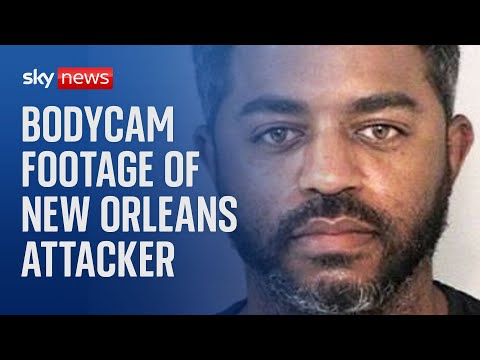 New Orleans attack: Bodycam footage shows attacker firing at police before officers shot him dead