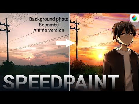 [SPEEDPAINT] Drawing Background real photo to anime version (MEDIBANGPAINT)