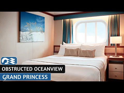 Grand Princess | Obstructed Oceanview Stateroom | Full Walkthrough Tour & Review | 4K