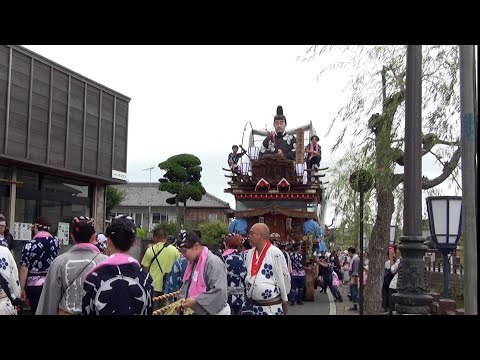 佐原の大祭2024夏　楽日の曳き廻し　仁井宿区、下仲町区（小野川 川岸通り）