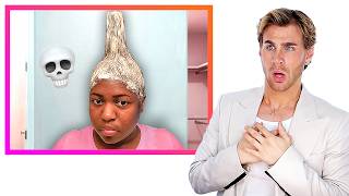 Hairdresser Reacts To Chaotic Home Relaxer Videos