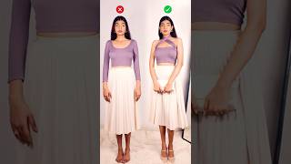 Styling Vs. Wearing Using Viral Top Hack #ashortaday #fashion #fashionhacks #stylehacks #viralhacks