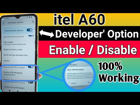 itel a60 Developer option Enable // Enable usb debugging