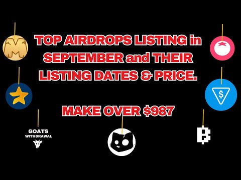 TOP AIRDROPS LISTING in OCTOBER and Their LISTING DATE & PRICE.