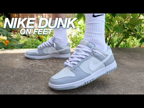 NIKE DUNK LOW TWO TONE GREY ON FEET!