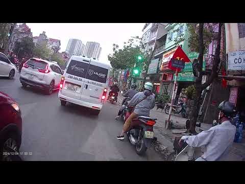 Vietnam交通状況 in Hanoi 【交通Level 2】20241204 帰り ※ヘッドカメラ