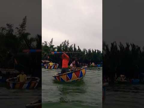 Coconut basket boat in Hoi An, Vietnam is a must-try sport to feel the tornado in your brain, BOOM!