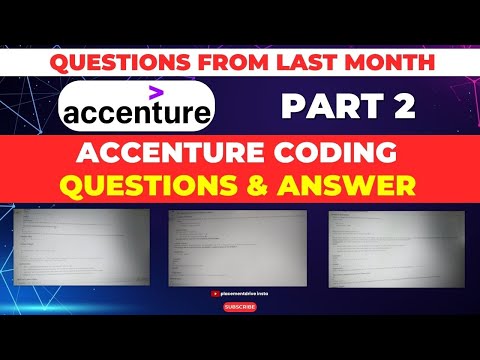 Most Asked Accenture Coding Questions from the Last Month 🚀 | Repeated Questions | Part 2