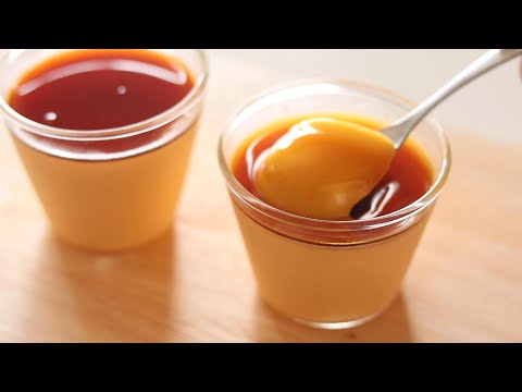 混ぜて冷やすだけ！生クリーム無し！簡単なめらかプリンの作り方 /No Oven Smooth pudding recipe