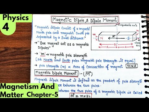 4) Magnetic Dipole and magnetism dipole moment| Magnetism and matter class12 Physics #physicsclass12