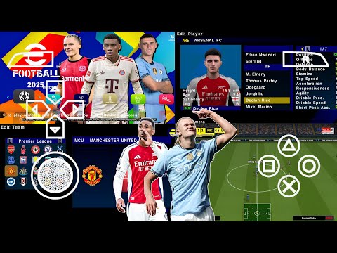 eFootball PES 2025 PPSSPP English Version New Kits Club Europa &  Update Transfer Camera Ps5