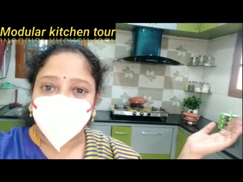 latest modular kitchen design/kitchen tour/home tour part 2/Telugudanam by Divyavarma