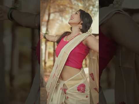 CERENA ANN  RARE NAVEL SHOW SAREE🥵🤤 | SLOW MOTION😋 |#cerena #cerenaannjohnson #navel#bb6 #onamseries