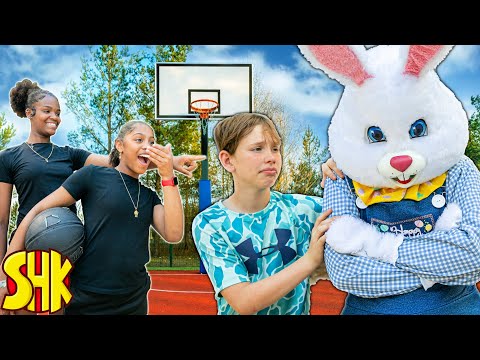 Easter Bunny Gets Dunked on by Teenagers in Basketball Game!