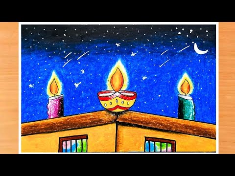 Diwali Drawing | Diwali drawing easy | Happy Diwali drawing | How to draw Happy Diwali