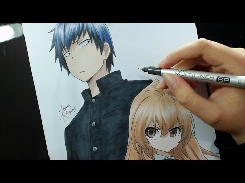 Speed Drawing - Takasu Ryuuji and Aisaka Taiga (Toradora)