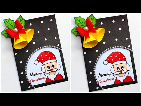 Christmas Greeting card making 2023 / How to make Christmas card / Santa claus card idea