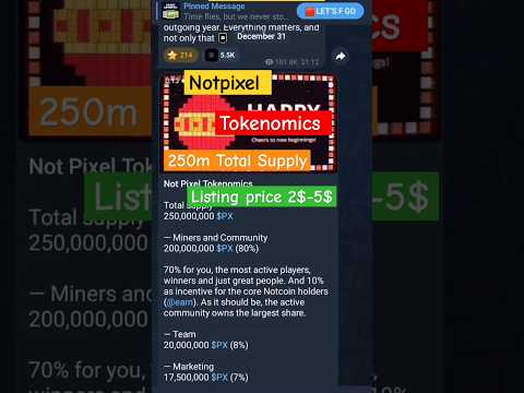 Notpixel Total Supply Revealed || Notpixel Price prediction #shorts #notpixel #notpixelairdrop