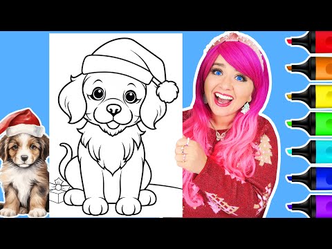 Coloring Christmas Puppy Dog Coloring Page | Kimmi The Clown Festive Friends Christmas Coloring Book