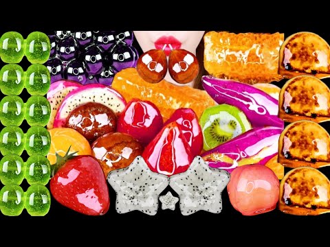 ASMR RAINBOW TANGHULU CANDIED FRUIT RECIPE EATING SOUNDS MUKBANG 무지개 탕후루 먹방 咀嚼音