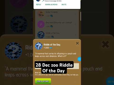 Zoo riddle of the Day code | riddle of the Day Zoo 27-28 Dec | riddle of the Day today  #airdrop