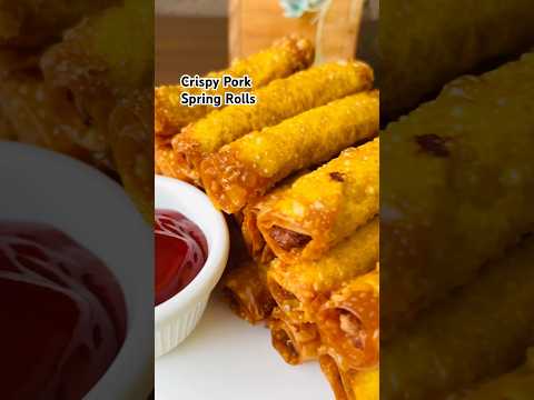 Crispy Pork Spring Rolls #porkrolls #porkspringrolls #springroll #crispypork #highlights #fyp