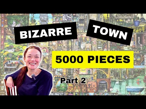 AMAZING 5000 PIECE JIGSAW PUZZLE!!! Bizarre Town Part 2 #puzzle #jigsawpuzzle