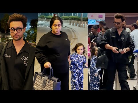 Aayush Sharma With Arpita With Kids Fly From Mumbai Spotted At Airport | MS shorts