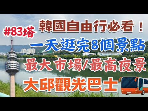 韓國自由行必看！大邱一日行程路線、交通攻略｜最大西門市場 韓國美食小吃、超好逛｜83塔看大邱最高點夜景🏙️｜約會聖地✨前山瞭望台｜超逼真恐龍公園｜文青必訪金光石路🎙️｜Daegu, Korea