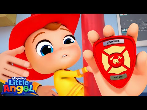 Be Safe at the Fire Station with Baby John🧯 | Little Angel And Friends Kid Songs