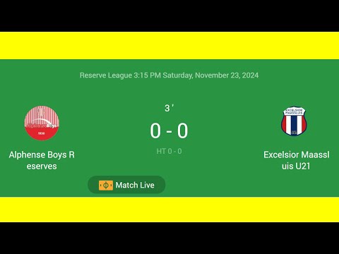 Alphense Boys Reserves VS Excelsior Maassluis U21 | Reserve League | Football Live Match Score today