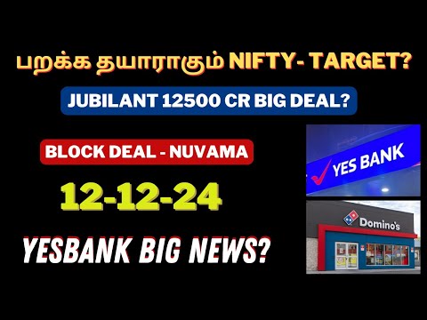 பறக்க தயாராகும் NIFTY- Target? | Block Deal | Breakout Stocks | IPO | Banknifty | Tamil | Jublfood