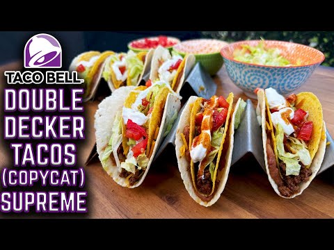 NEXT LEVEL TACO NIGHT, CUZ IT'S BACK! TACO BELL DOUBLE DECKER TACOS, LET'S MAKE THEM ON THE GRIDDLE!