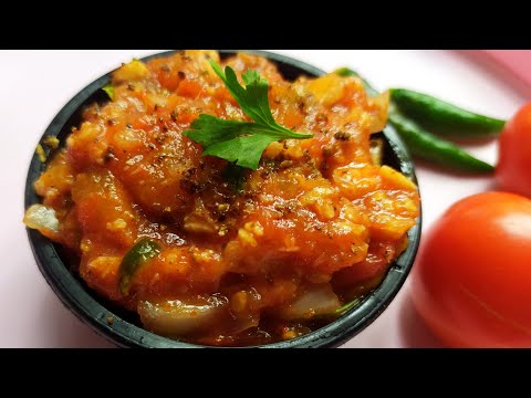 Instant Tomato Chutney Recipe/ Side Dish For Chapati/ Chutney Recipe