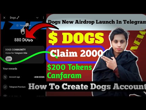 .How to create account Dogs new telegram air drop//Dogs Air Drop ma Work kistra kara