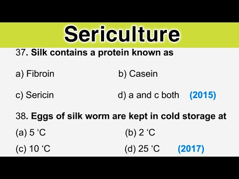 Economic Zoology || Sericulture || Most Important MCQ Questions