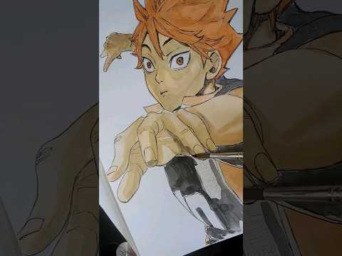 Haikyuu shôyô Hinata #YouTubeHighFive #animeart #fanart #shorts