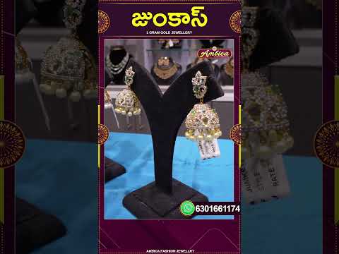 Jumkas | 1Gram Gold Jewellery | Ambica Fashion Jewellery #shorts