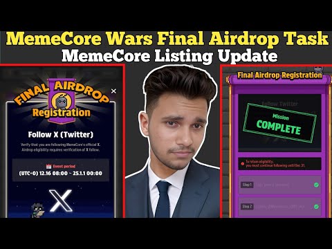 MemeCore War Final Airdrop Task | MemeCore Listing Update | MemeCore Task Complete Solution